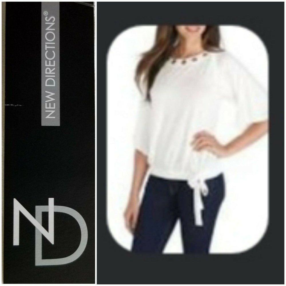 NWT Grommet Studded Scoop Neck Waist Knit Top Med